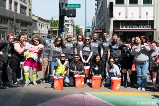 A group of AdoptOneBlock volunteers