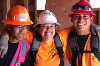 Portland YouthBuilders young adults at construction site