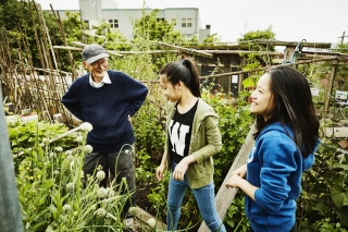 Promo Volunteers Working With Senior