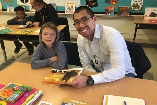 SMART Reading volunteers reading with kids