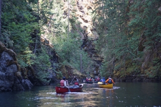Photo of young people canoeing