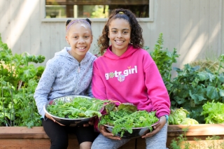 Photo of girls in a garden