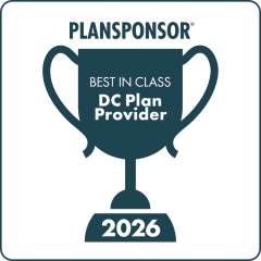 PLANSPONSOR Best in Class DC Plan Provider 2026 trophy