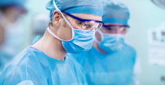A male doctor in an operating room