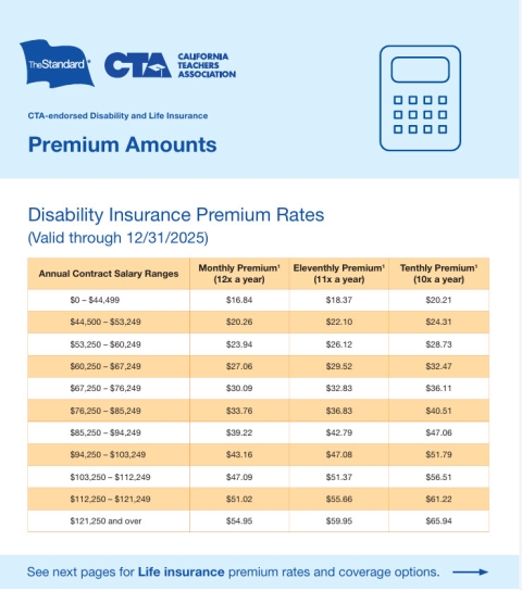 CTA Premium Amounts Flyer