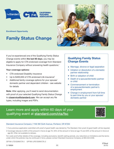 CTA Family Status Change Flyer