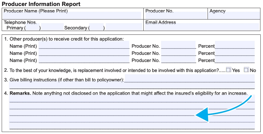 Producer Information Report