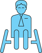 Business person smiling in wheelchair