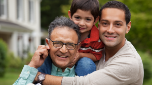 Social Media Toolkit: Start a Conversation About the Family Care Benefit A father, son and grandson