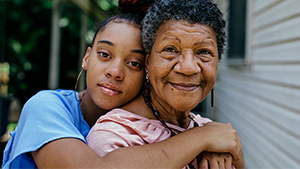 Social Media Toolkit: Find Freedom With the Family Care Benefit A young woman and her grandmother