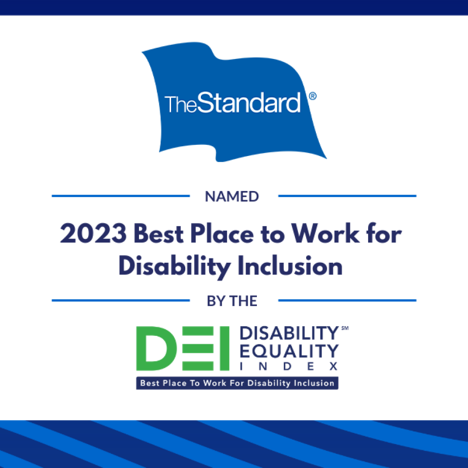 The Standard Named 2023 Best Place to Work for Disability Inclusion by the Disability Equality Index Best Place to Work for Disability Inclusion